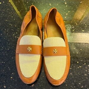 Tory Burch Brown and Cream loafers size 9.5